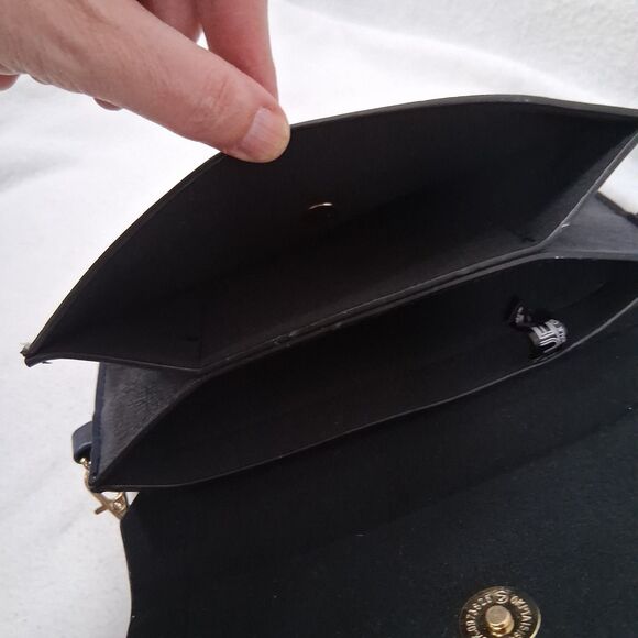 Bohemian Dark Navy Blue Tan Urban Energy Cross Body Faux Leather Purse Classic - Picture 5 of 7